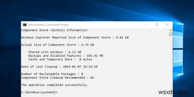 Windows 10에서 구성 요소 저장소(WinSxS) 크기 확인 및 정리하는 방법