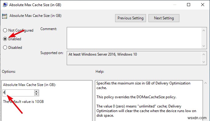 Windows 10 배달 최적화 캐시 크기와 보관 기간 변경하는 방법