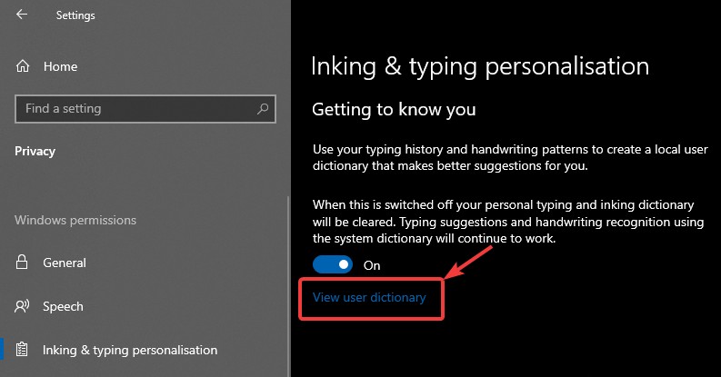 Windows 10에서 사용자 사전에 단어를 추가하거나 삭제하는 방법