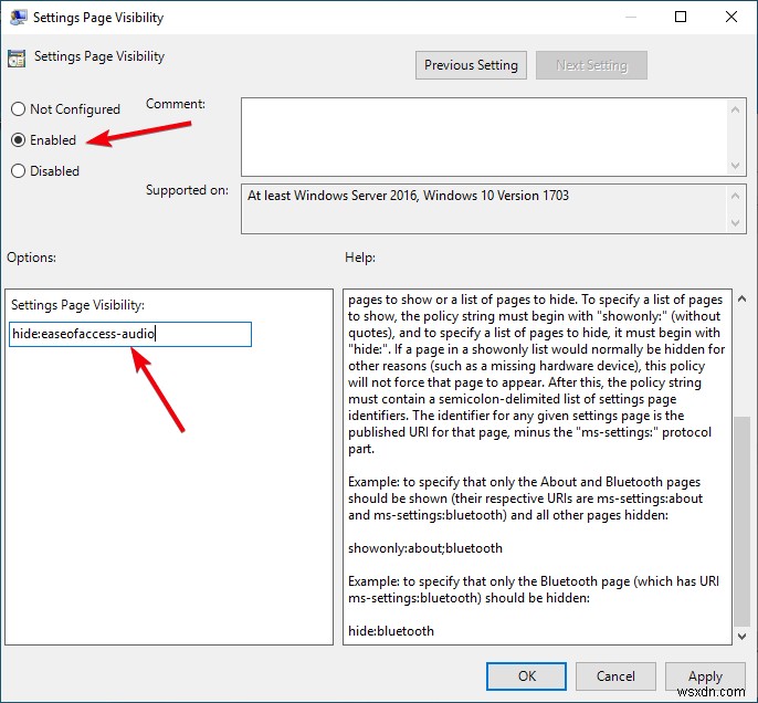 Windows 10 설정 앱에서 특정 페이지를 숨기는 방법