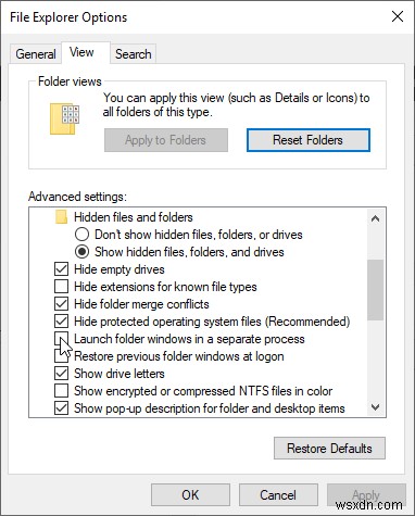 새 Windows 빌드, 폴더를 별도 프로세스로 기본 실행한다