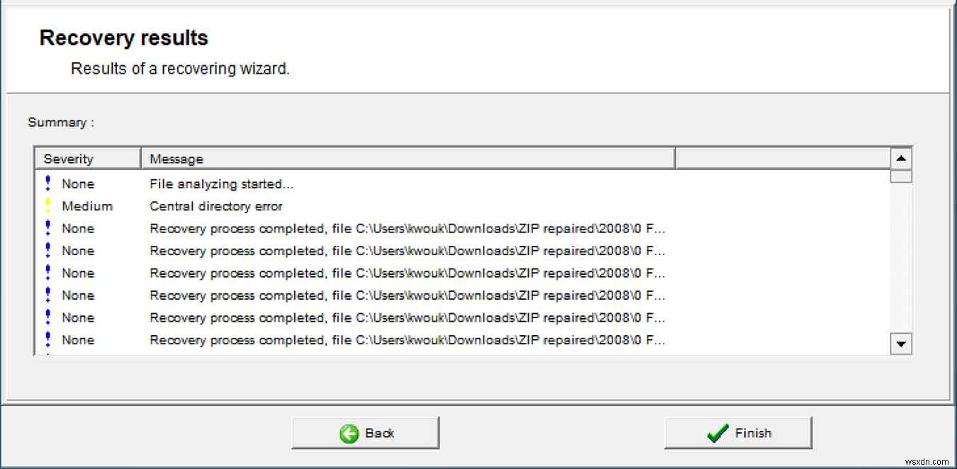 손상된 ZIP 파일 복구, Recovery Toolbox for ZIP로 해결하세요