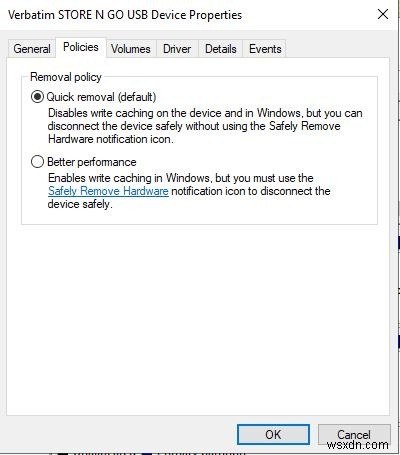 Windows에서 USB 드라이브 빠른 제거 활성화하는 방법
