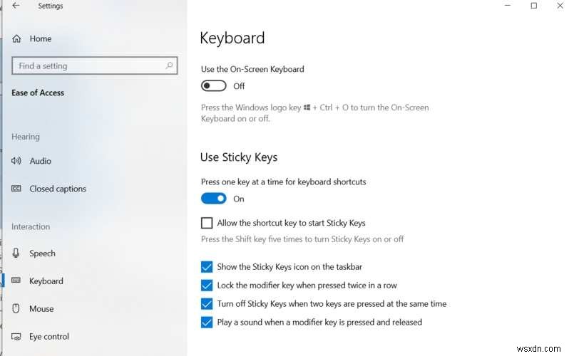 Windows PC에서 고정 키(Sticky Keys) 비활성화하는 방법
