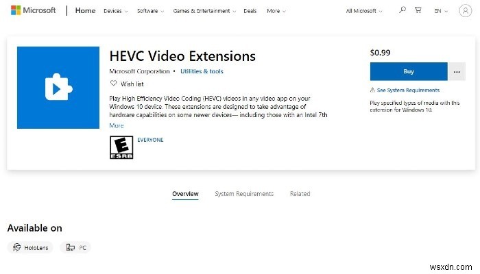 Windows 10에서 무료로 HEVC(H.265) 동영상 재생하는 방법