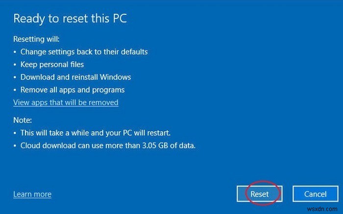 Windows 10 클라우드 다운로드로 공장 초기화하는 방법