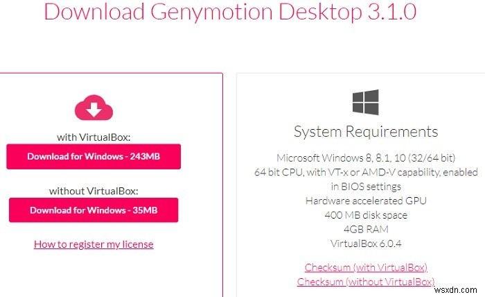 Windows 10에서 Genymotion으로 안드로이드 앱을 실행하는 방법