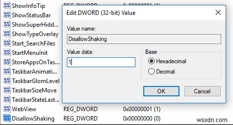 Windows 10에서 흔들기로 최소화 기능 비활성화하는 방법 (레지스트리 설정)