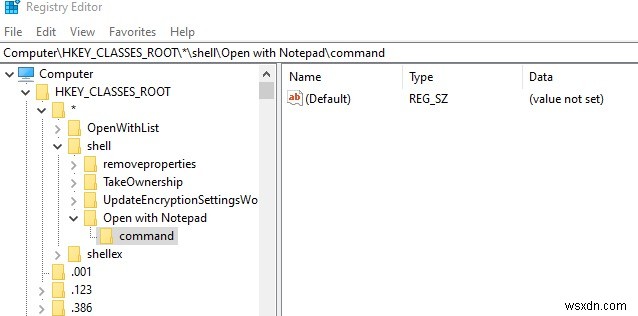 Windows 10 마우스 오른쪽 클릭 메뉴에 메모장으로 열기 옵션 추가하는 방법