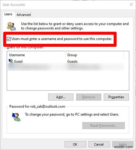 Windows 10에서 로그인 화면 건너뛰고 자동 로그인하는 방법