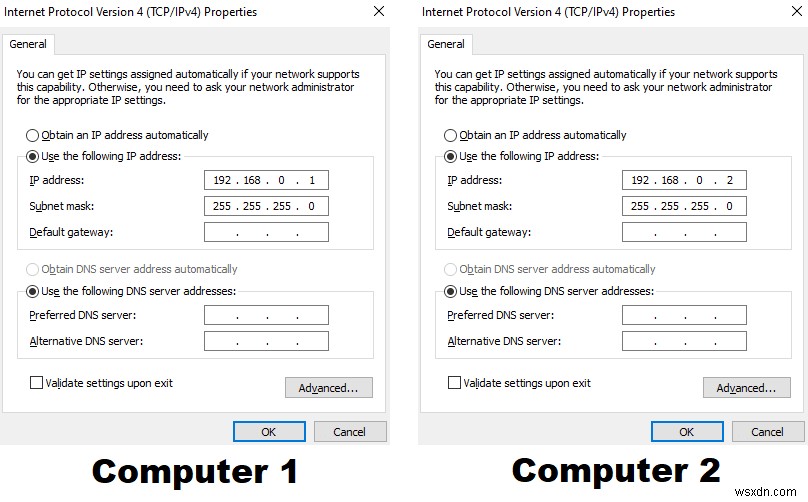 Windows 10에서 LAN 케이블로 두 대의 컴퓨터 연결하고 파일 전송하는 방법