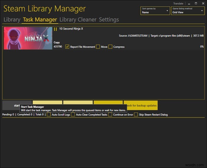 Steam Library Manager로 스팀 게임을 다른 드라이브로 빠르게 이동하는 방법