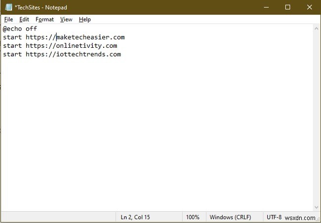 Windows 10에서 배치 파일 하나로 여러 웹사이트 한 번에 열기
