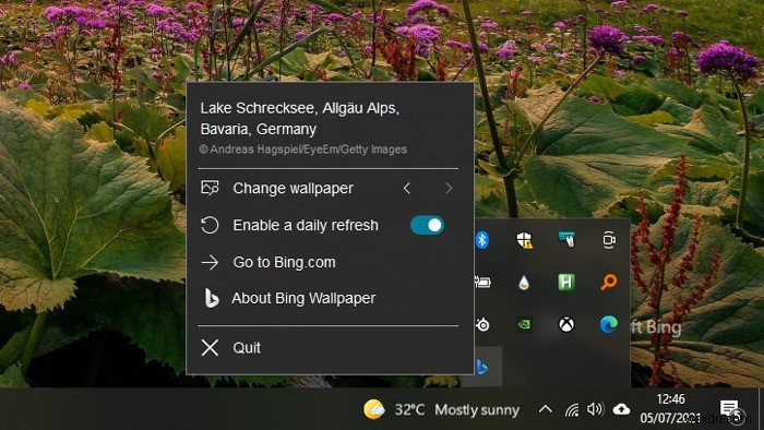 매일 바뀌는 Bing 배경화면을 Windows 데스크톱 배경으로 설정하는 방법