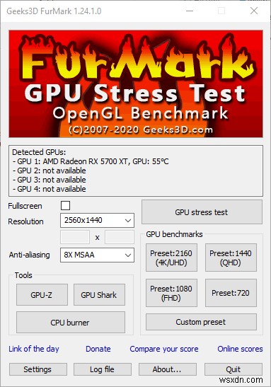 FurMark로 GPU 스트레스 테스트하는 방법