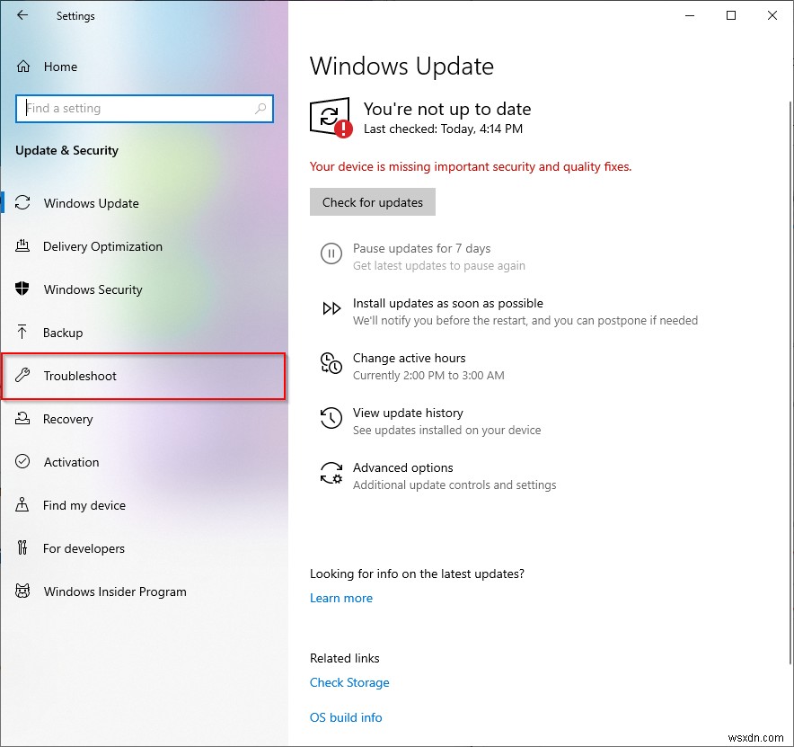 Windows 10  장치에 중요한 보안 및 품질 수정 사항이 누락되었습니다  오류 해결 방법