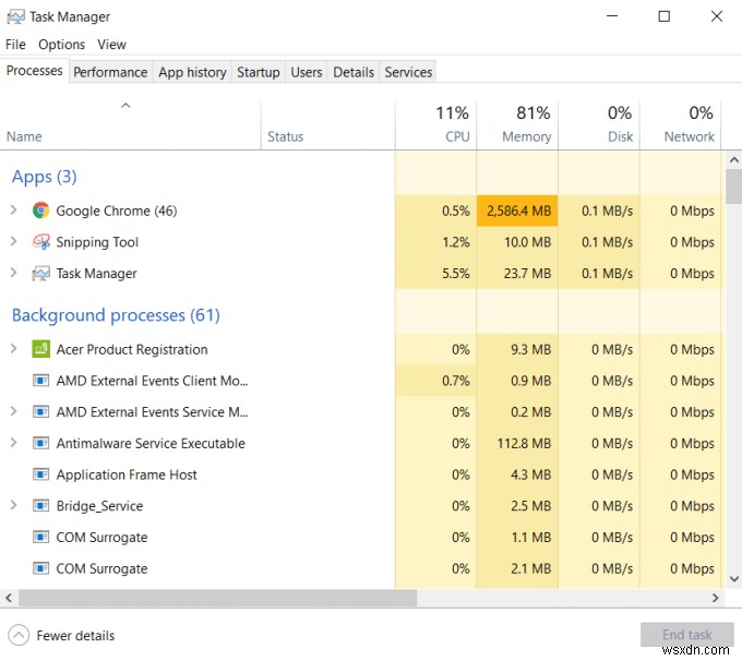 Windows 10 작업 관리자에서 프로세스 우선순위 설정하는 방법