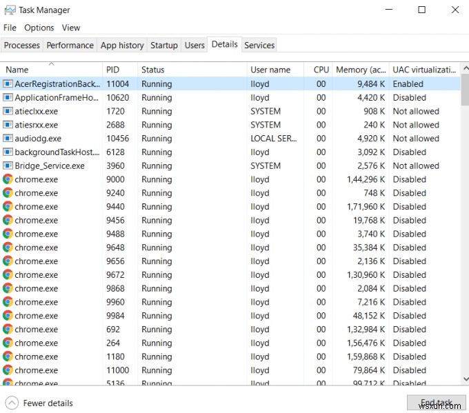 Windows 10 작업 관리자에서 프로세스 우선순위 설정하는 방법