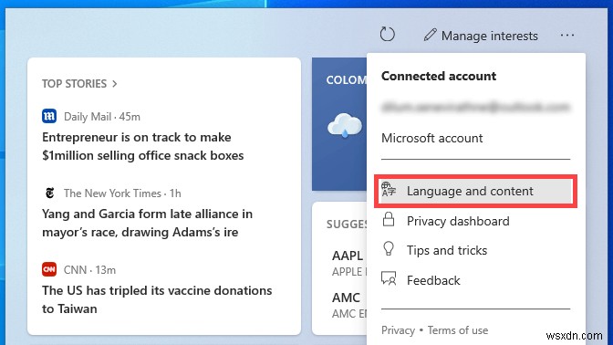 Windows 10 작업 표시줄에서 뉴스 및 관심 항목(뉴스·날씨) 위젯 제거하는 방법