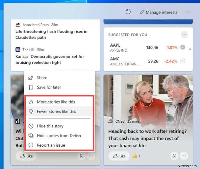 Windows 10 작업 표시줄에서 뉴스 및 관심 항목(뉴스·날씨) 위젯 제거하는 방법