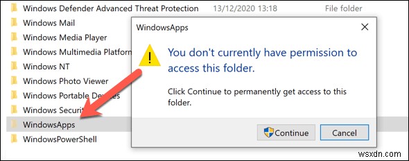 Windows 10에서 숨겨진 WindowsApps 폴더에 접근하는 방법