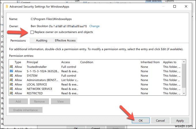 Windows 10에서 숨겨진 WindowsApps 폴더에 접근하는 방법
