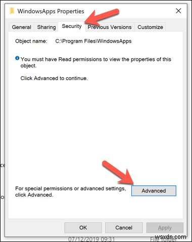 Windows 10에서 숨겨진 WindowsApps 폴더에 접근하는 방법