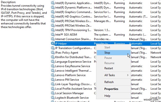 Windows 10의 Iphlpsvc(IP Helper) 서비스란? 안전하게 비활성화하는 방법