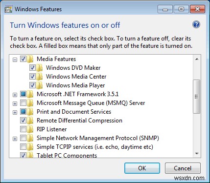 Windows 7에서 Windows Media Player 제거하는 방법