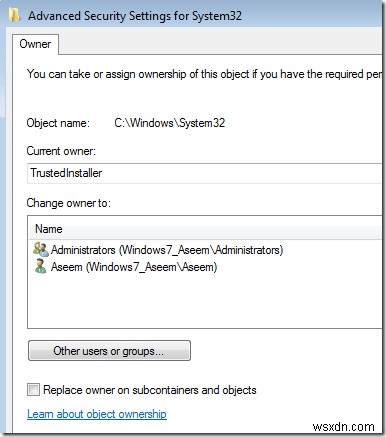 Windows 7/8/10에서 TrustedInstaller로 보호된 파일 삭제하는 방법
