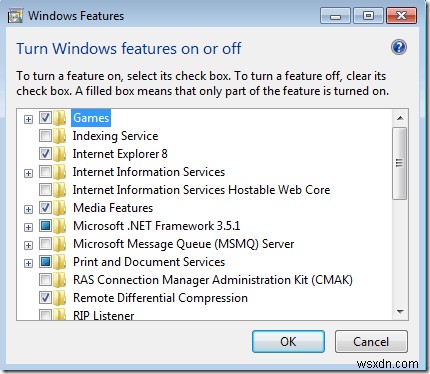 Windows 7·Vista에서 Windows 기능 켜기/끄기 창이 비어 있을 때 해결 방법
