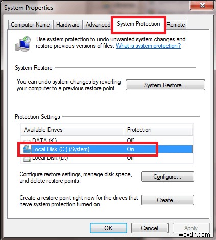 Windows 7에서 시스템 복원(시스템 보호) 활성화하는 방법