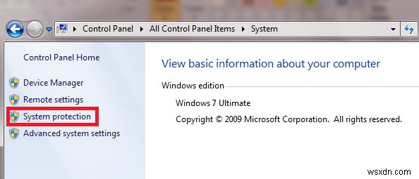 Windows 7에서 시스템 복원(시스템 보호) 활성화하는 방법