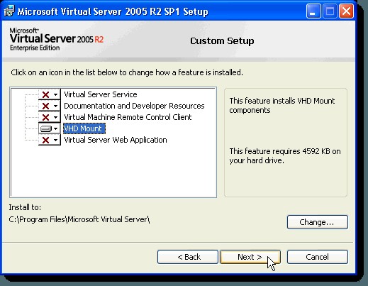 Windows XP에서 VHD 파일을 간편하게 마운트하는 방법
