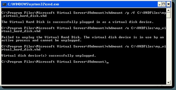 Windows XP에서 VHD 파일을 간편하게 마운트하는 방법
