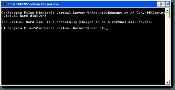Windows XP에서 VHD 파일을 간편하게 마운트하는 방법