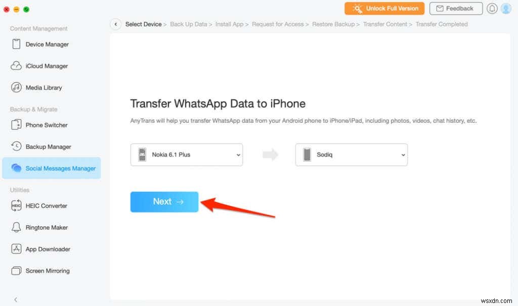 안드로이드에서 아이폰으로 WhatsApp 데이터 전송하는 방법 (AnyTrans & iCareFone)