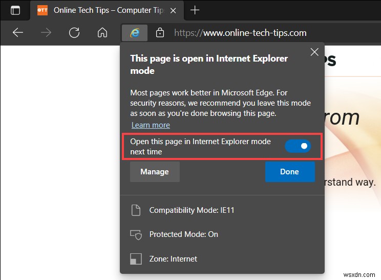 Windows 10/11 엣지(Edge)에서 인터넷 익스플로러(IE) 모드 활성화하는 방법
