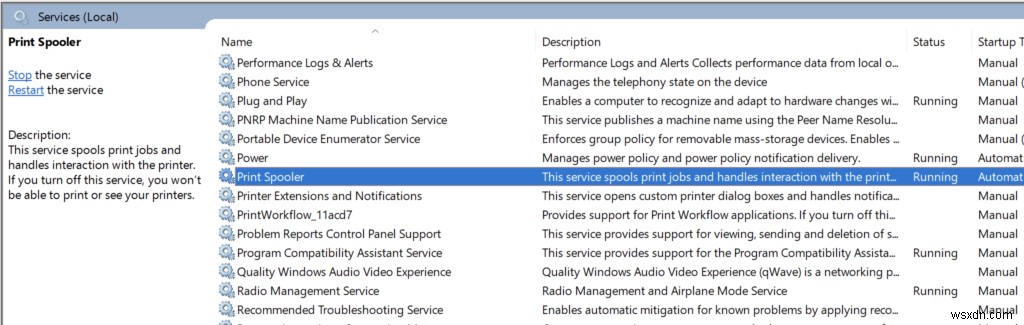 Windows 10에서 인쇄 스풀러(Print Spooler) 서비스를 비활성화하는 방법