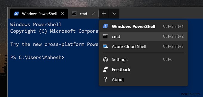 Windows 10에서 탭 형태의 명령 프롬프트를 사용하는 방법