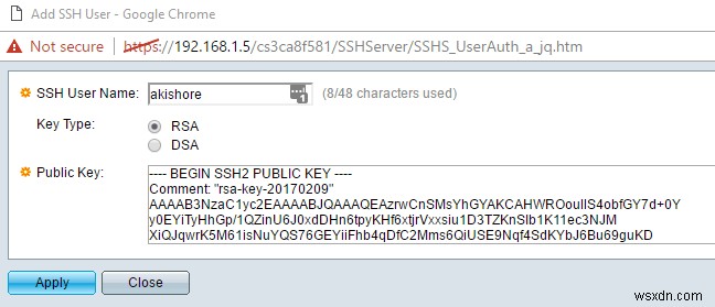 Cisco SG300 스위치에서 SSH 공개 키 인증 활성화하는 방법
