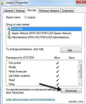 Windows 7에서 폴더에 생긴 잠금 아이콘 제거하는 방법