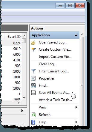 Windows 이벤트 로그 내보내기, 삭제 및 최대 크기 늘리는 방법