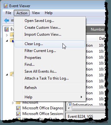 Windows 이벤트 로그 내보내기, 삭제 및 최대 크기 늘리는 방법