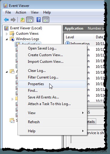 Windows 이벤트 로그 내보내기, 삭제 및 최대 크기 늘리는 방법