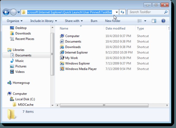 Windows 7/8/10 작업 표시줄 고정 항목 백업 및 복원 완벽 가이드