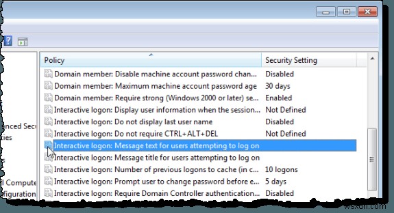 Windows 7/8/10 로그온 화면에 메시지 표시하는 방법