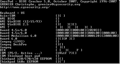 CMOSPwd로 잊어버린 BIOS/CMOS 암호 복구하는 방법