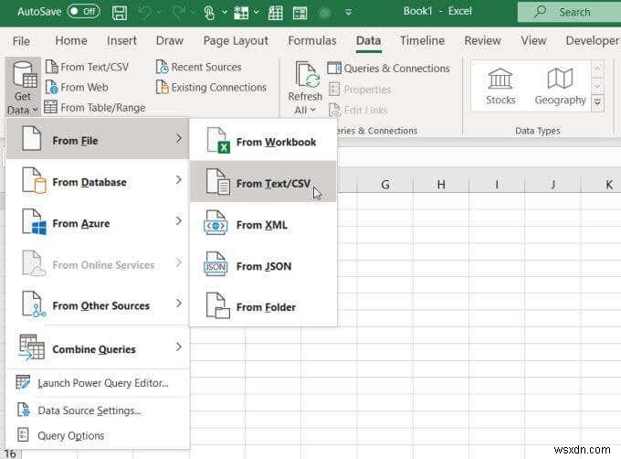 CSV 또는 TSV 파일을 엑셀 워크시트에 삽입하는 방법
