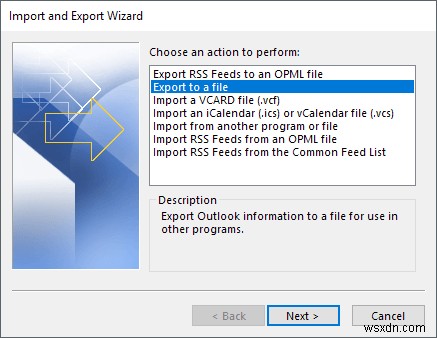 마이크로소프트 아웃룩(Outlook)에서 이메일을 CSV 또는 PST 파일로 내보내는 방법